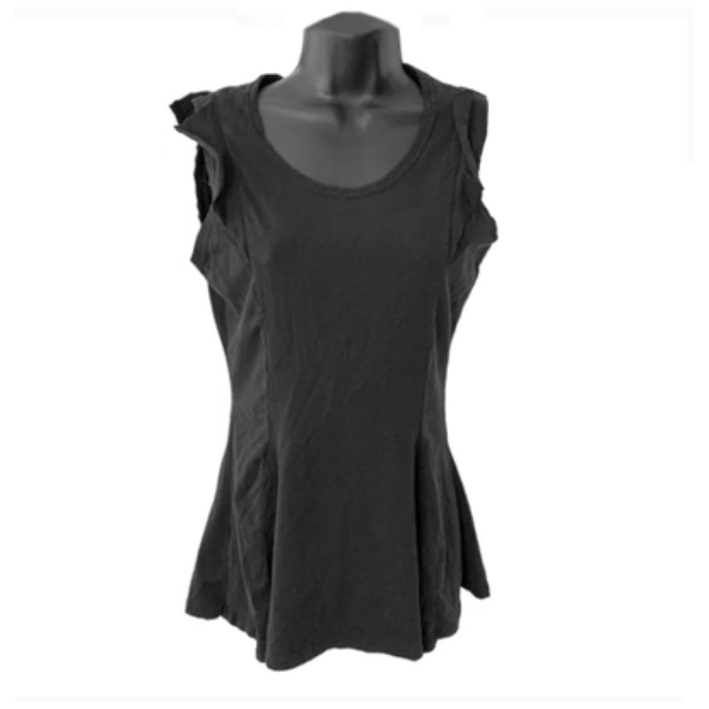 Elegantees Venessa Ruffle Tank in Black